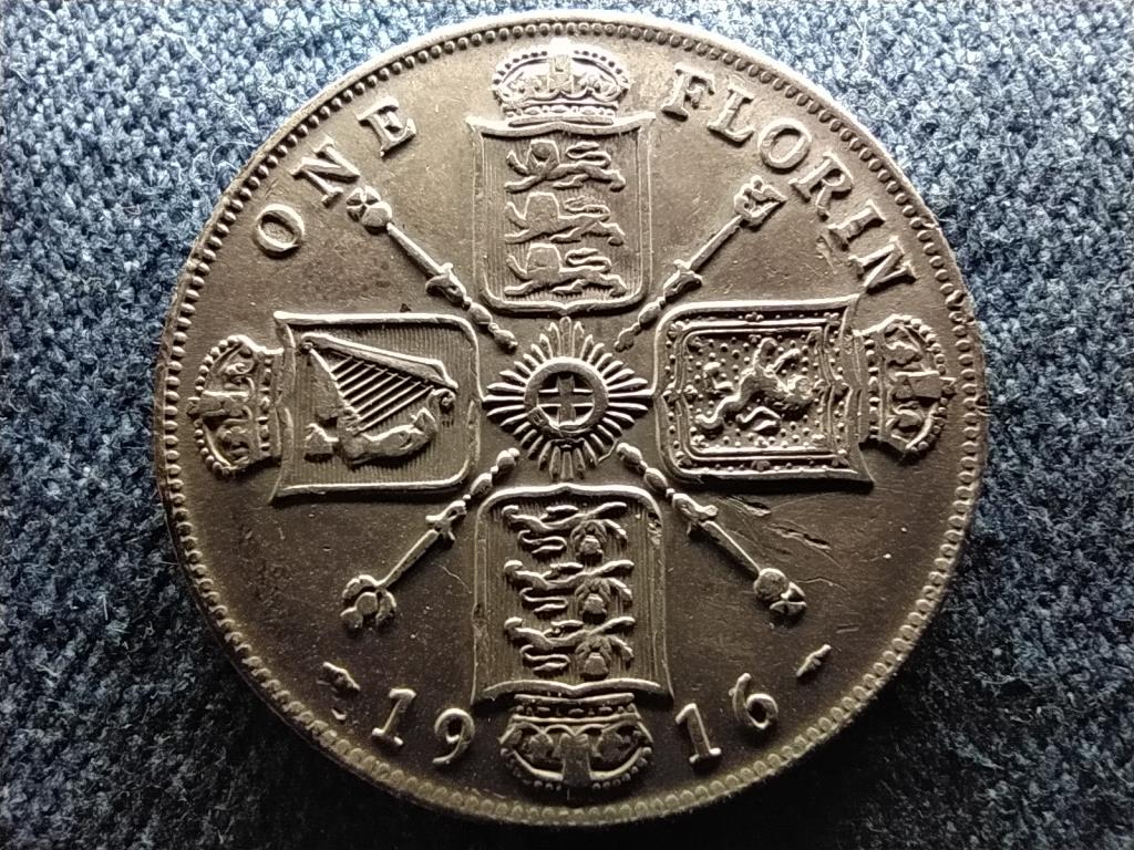 Anglia V. György (1910-1936) .925 ezüst 1 Florin 1916