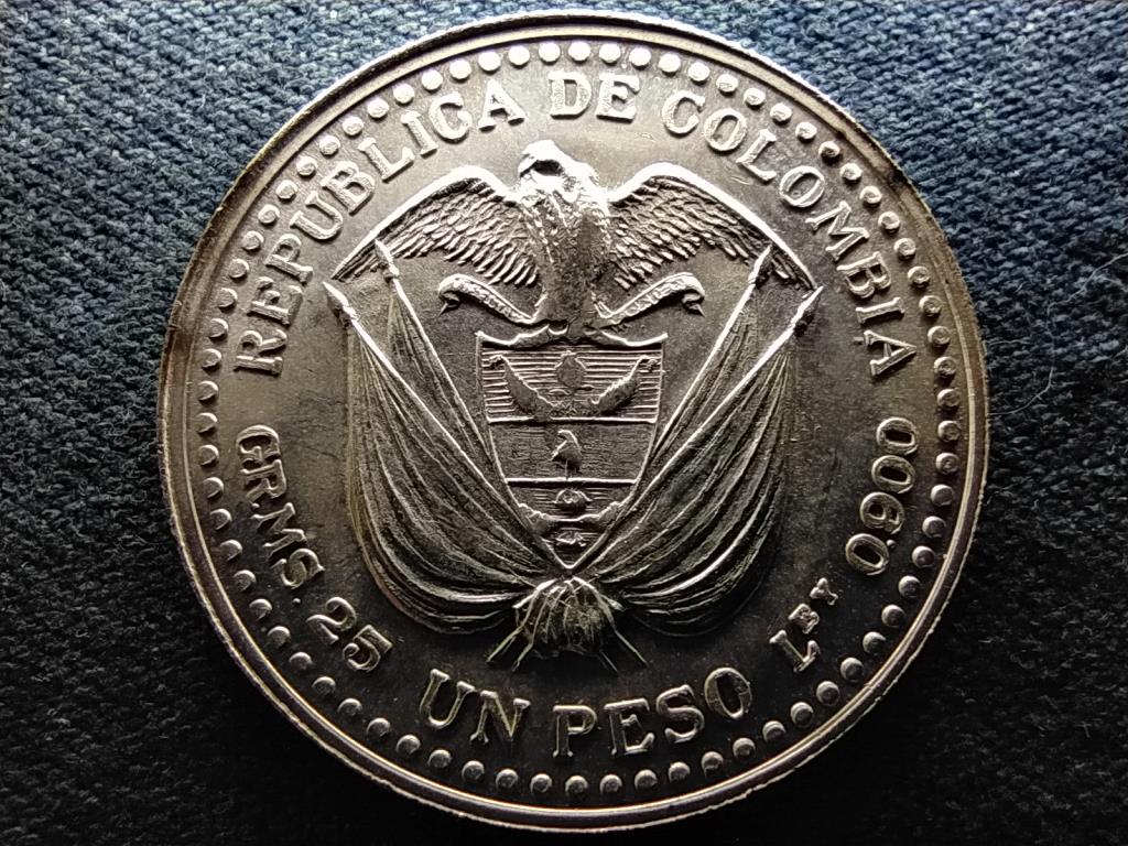 Kolumbia Popayan Mint 200. évfordulója .900 ezüst 1 Pezó 1956