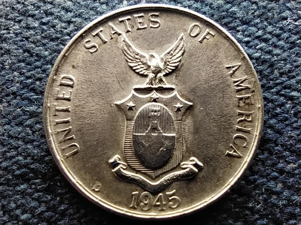 Fülöp-szigetek Nemzetközösség (1935-1946) .750 ezüst 10 centavo 1945 D