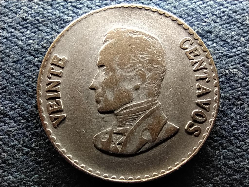 Kolumbia .300 ezüst 20 centavo 1953 B