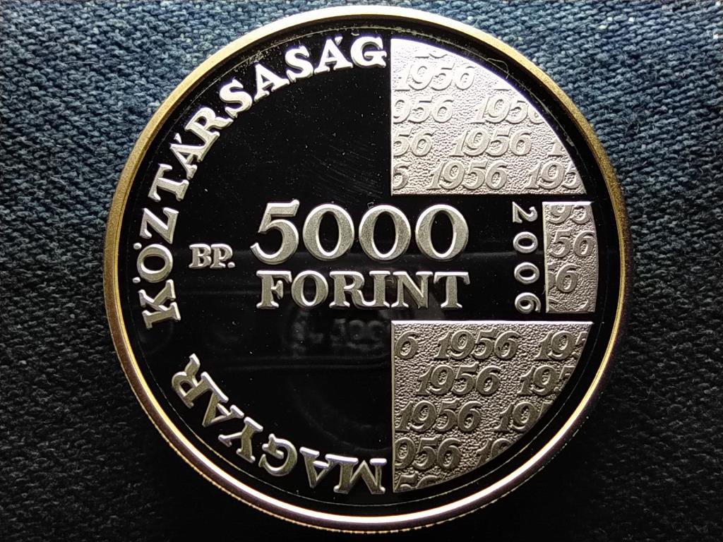 Az 1956-os forradalom emlékére .925 ezüst 5000 Forint 2006 BP BU