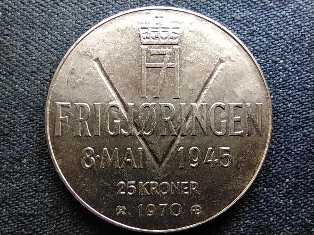 Norvégia A felszabadulás 25. évfordulója .875 ezüst 25 Korona 1970