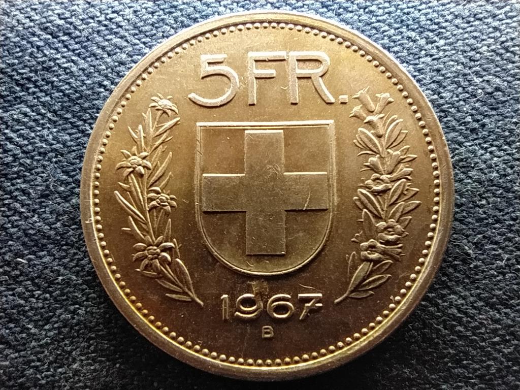 Svájc .835 ezüst 5 Frank 1967 B