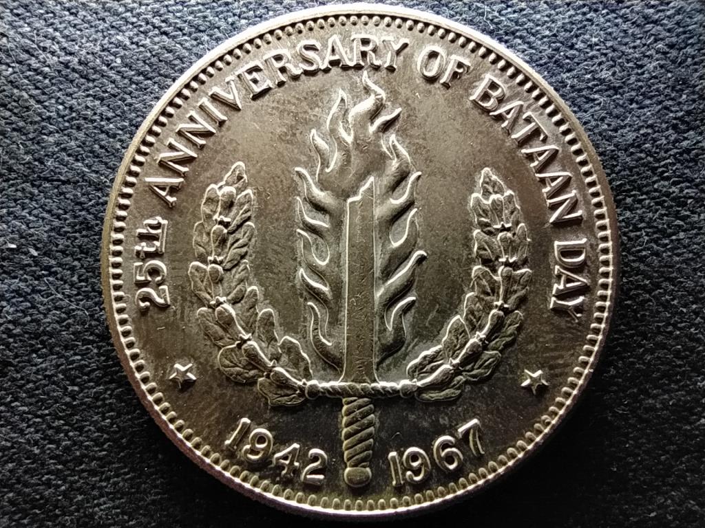 Fülöp-szigetek A Bataan-nap 25. évfordulója .900 ezüst 1 Peso 1967 BU