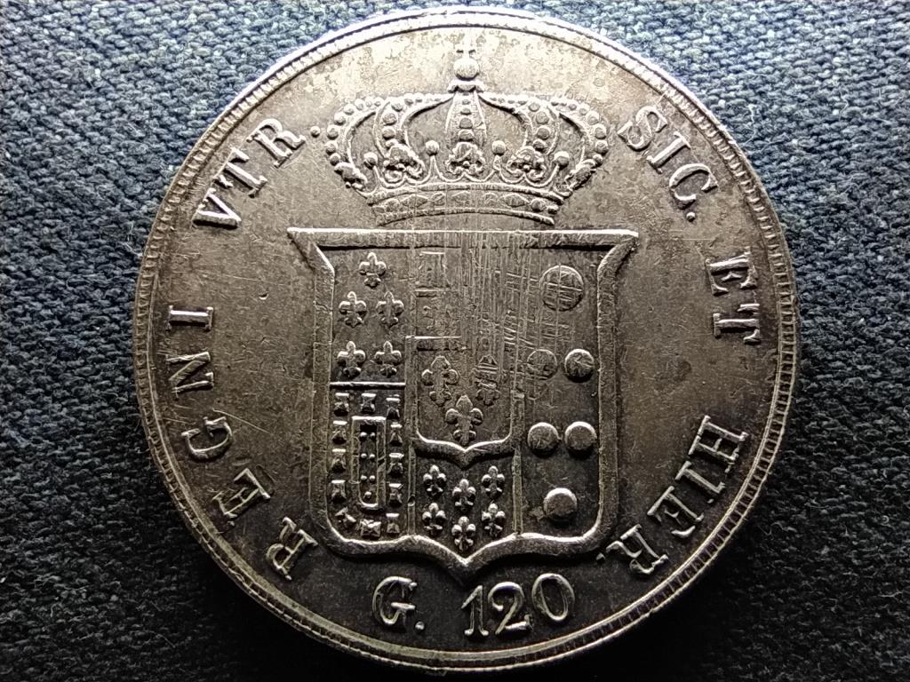 Két Szicília Királysága II. Ferdinánd (1830-1859) .833 ezüst 120 grana 1856