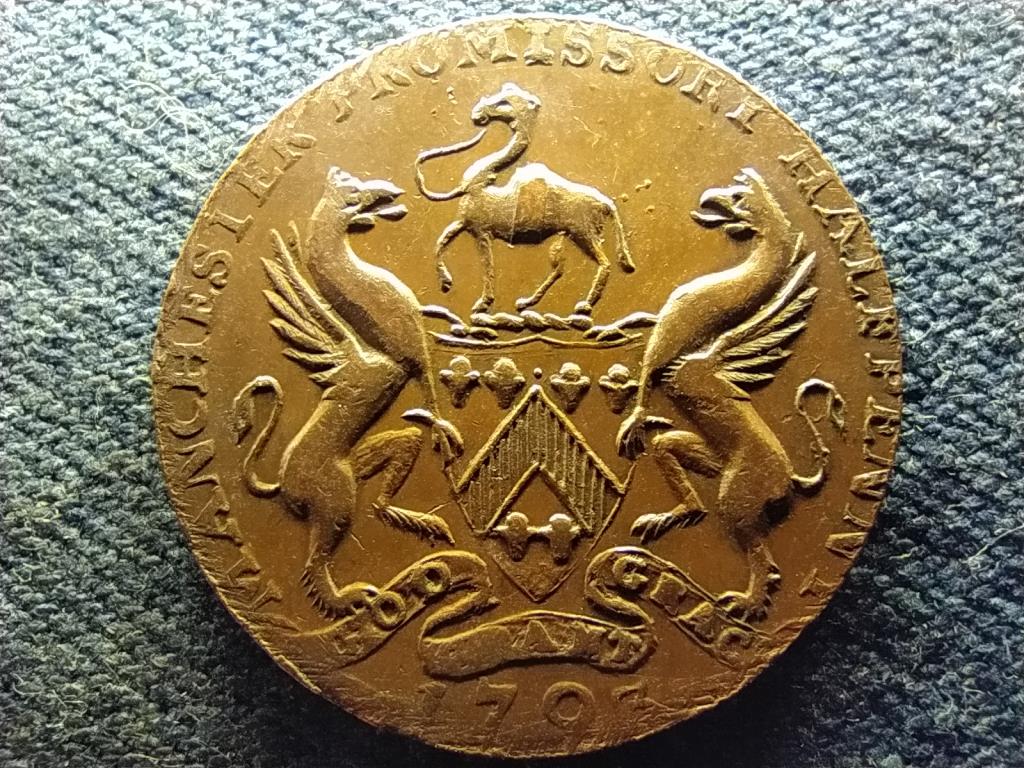 Anglia 1/2 Penny Lancashire - Manchester teaházi zseton 1793