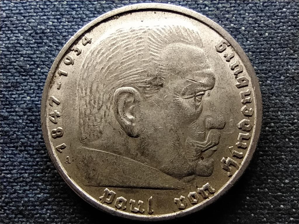 Németország Horogkeresztes .900 ezüst 5 birodalmi márka 1937 A