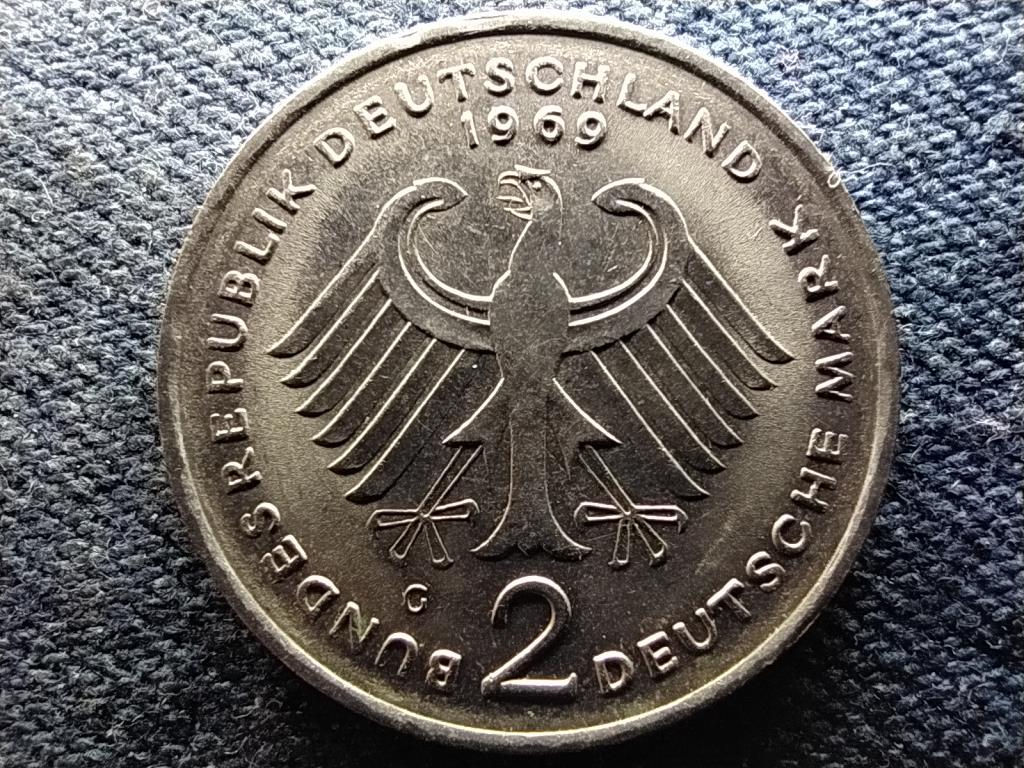 Németország 20 éves az NSZK Konrad Adenauer 2 Márka 1969 G