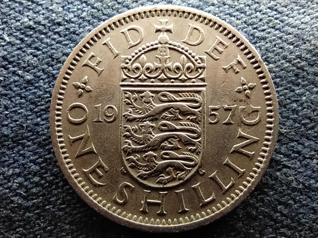 Anglia II. Erzsébet (1952-) skót címerpajzs 1 Shilling 1957