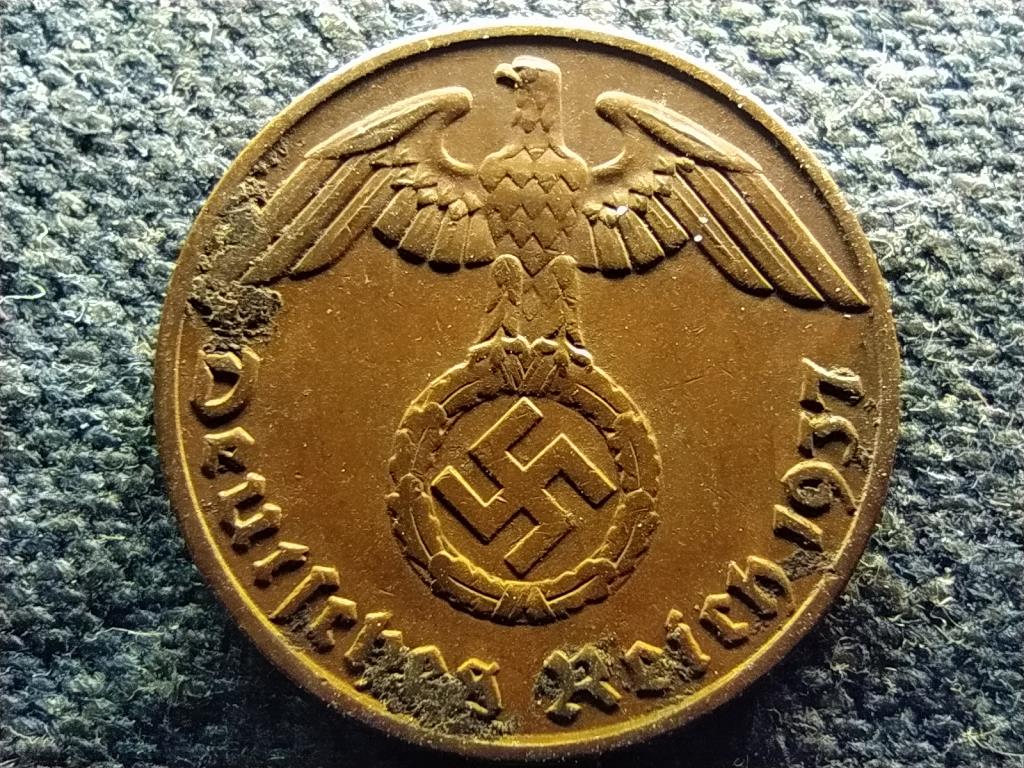 Németország Horogkeresztes 1 birodalmi pfennig 1937 A