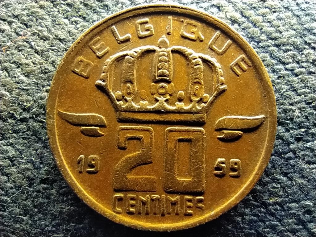 Belgium I. Badouin (1951-1993) 20 centime (francia szöveg) 1959