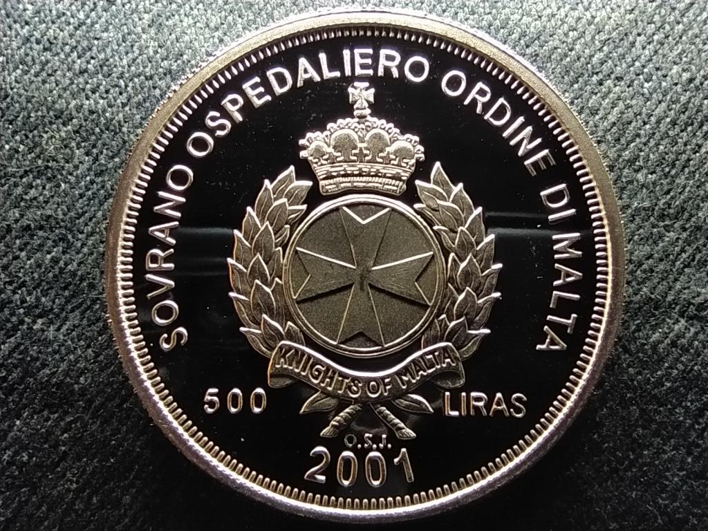 Málta Poseidon .925 ezüst 500 Líra 2001 PP