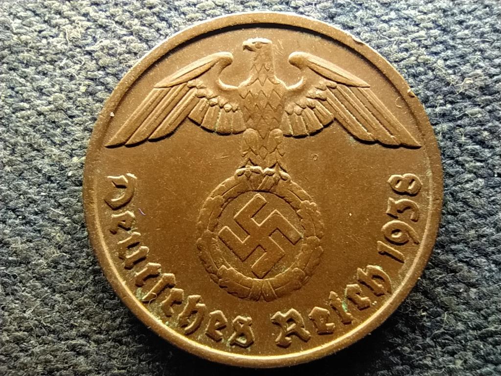 Németország Horogkeresztes 2 birodalmi pfennig 1938 D