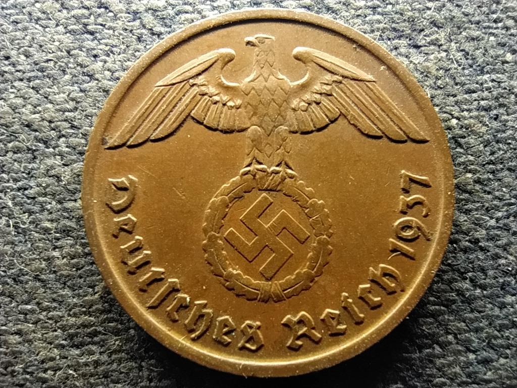 Németország Horogkeresztes 2 birodalmi pfennig 1937 D