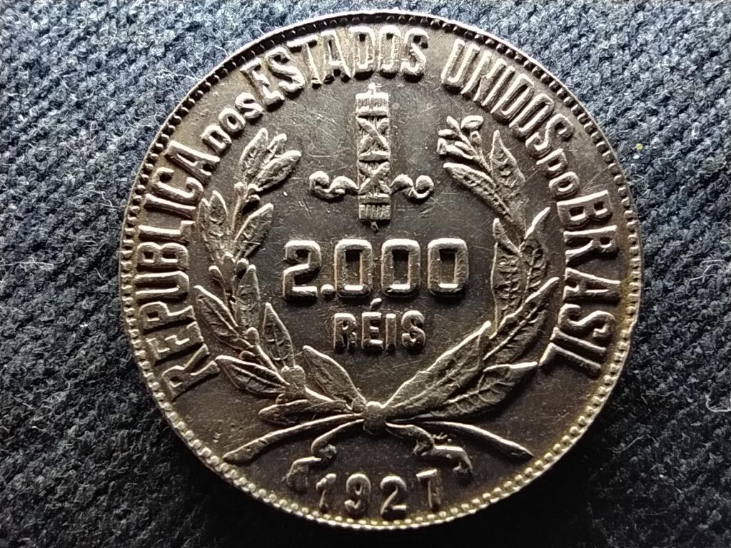 Brazília Brazíliai Egyesült Államok Köztársaság (1889-1967) .500 ezüst 2000 reis 1