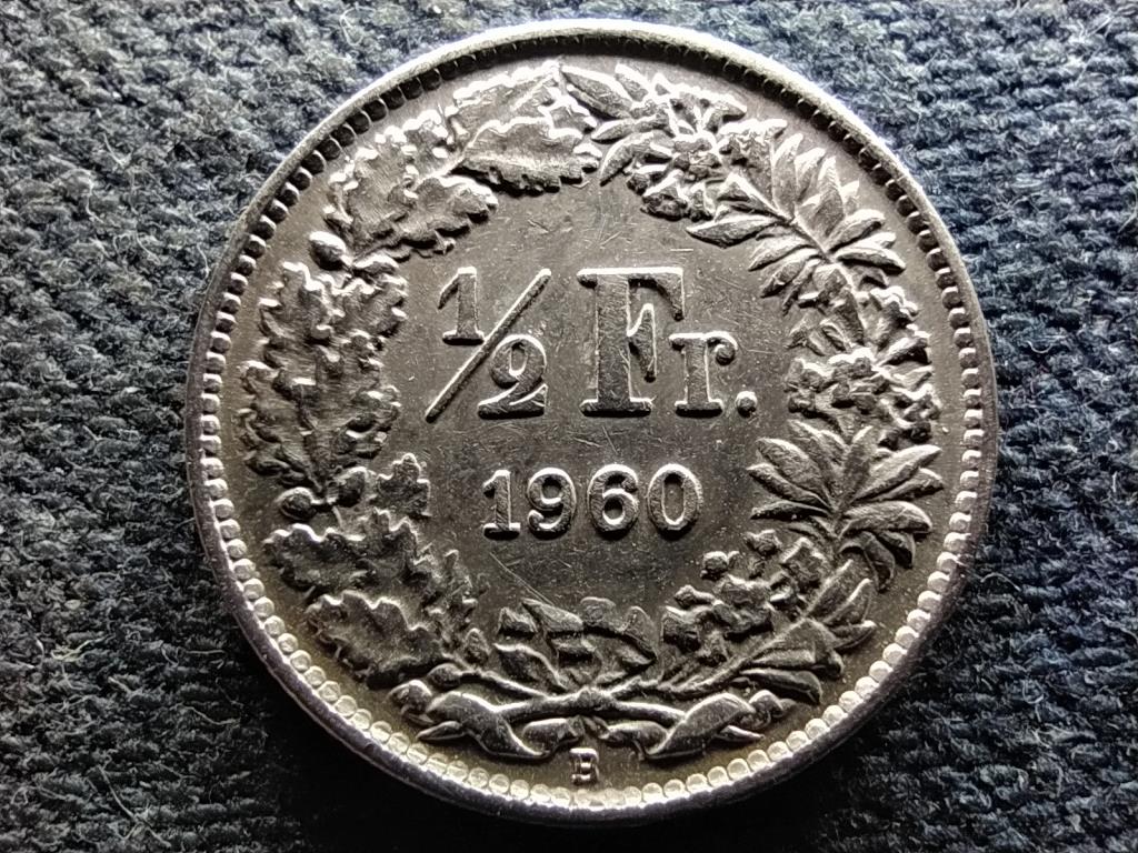 Svájc .835 ezüst 1/2 Frank 1960 B