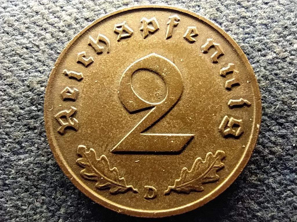 Németország Horogkeresztes 2 birodalmi pfennig 1939 D