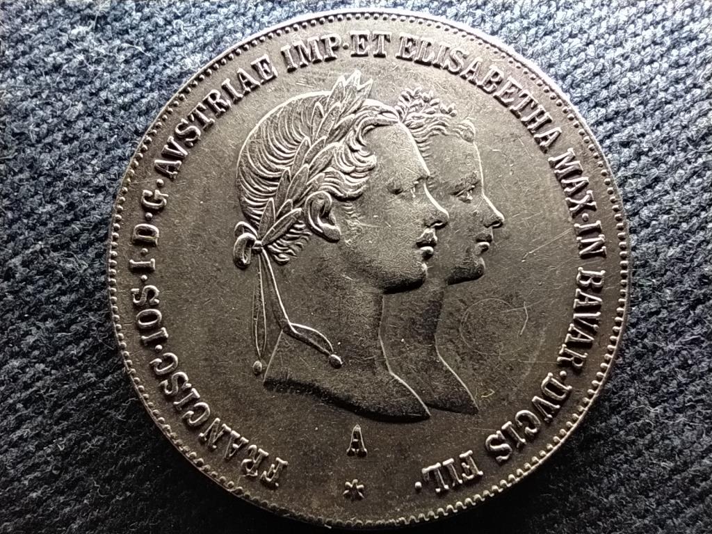 Ausztria Ferenc József és Sissi Házasságkötés .900 ezüst 1 Gulden 1854 A 
