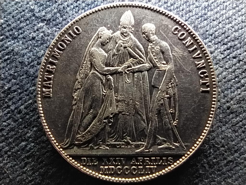 Ausztria Ferenc József és Sissi Házasságkötés .900 ezüst 1 Gulden 1854 A 