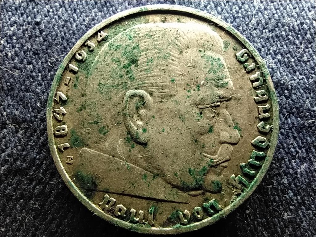 Németország Horogkeresztes .625 ezüst 2 birodalmi márka 1938 E