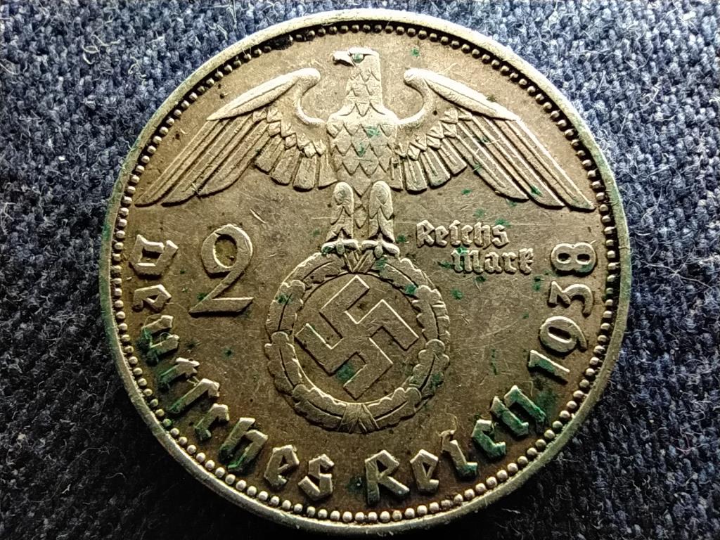 Németország Horogkeresztes .625 ezüst 2 birodalmi márka 1938 E
