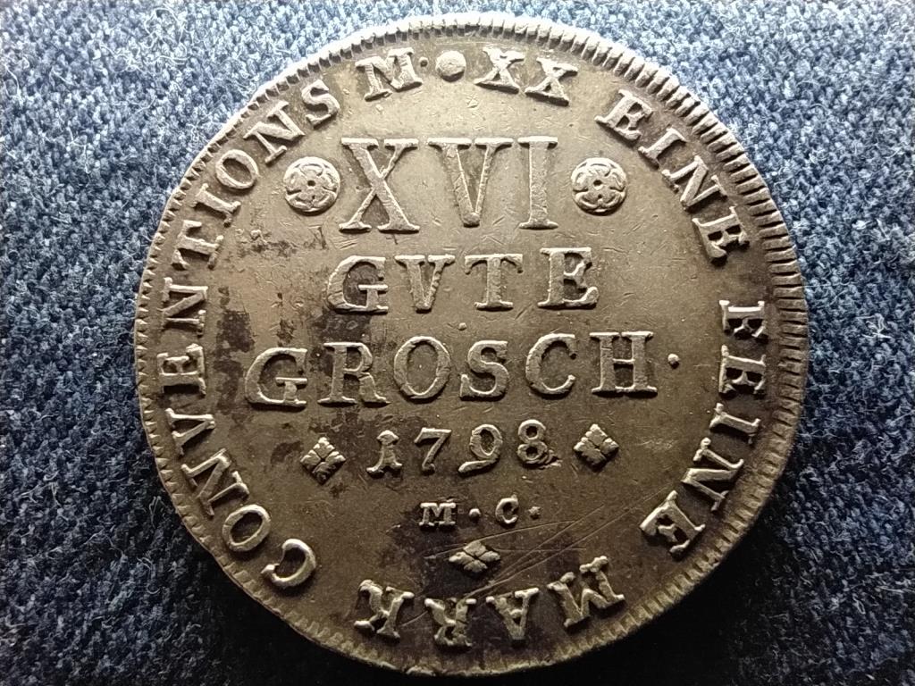Német Államok Brunswick-Wolfenbüttel fejedelemség II. Károly (1780-1806) ezüst 16 Gute Groschen 1798