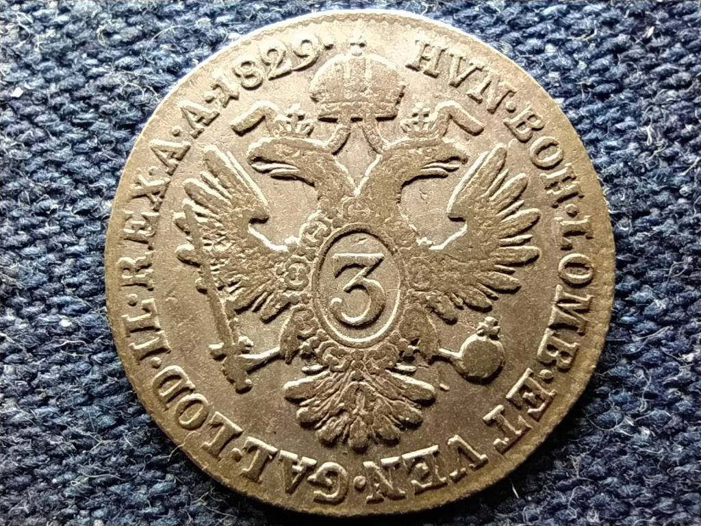 Ausztria II. Ferenc (1792-1835) .346 ezüst 3 Krajcár 1829 A 