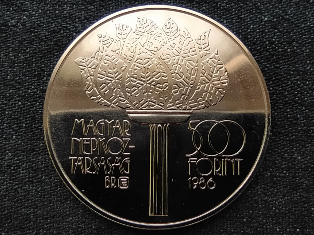 XV. Téli olimpia Calgary 1988 .900 ezüst 500 Forint 1986 BP BU