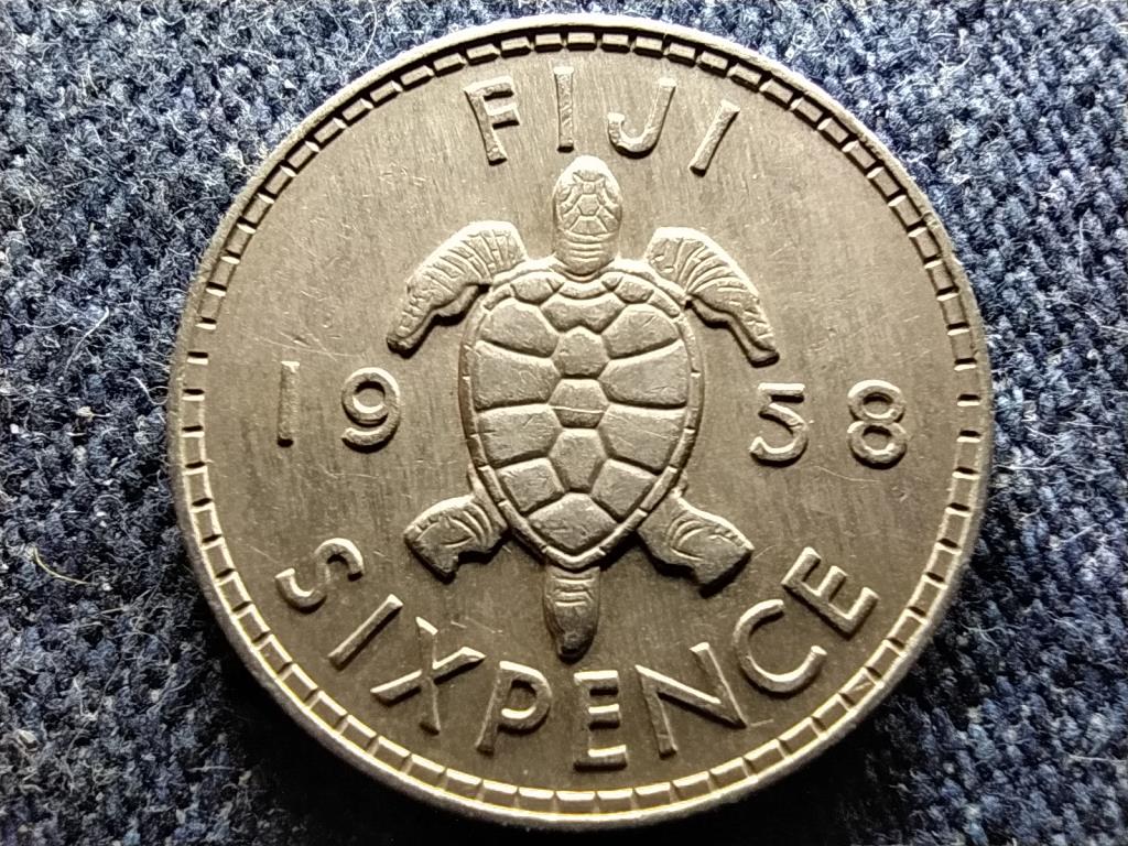 Fidzsi-szigetek II. Erzsébet (1952-1976) 6 Penny 1958
