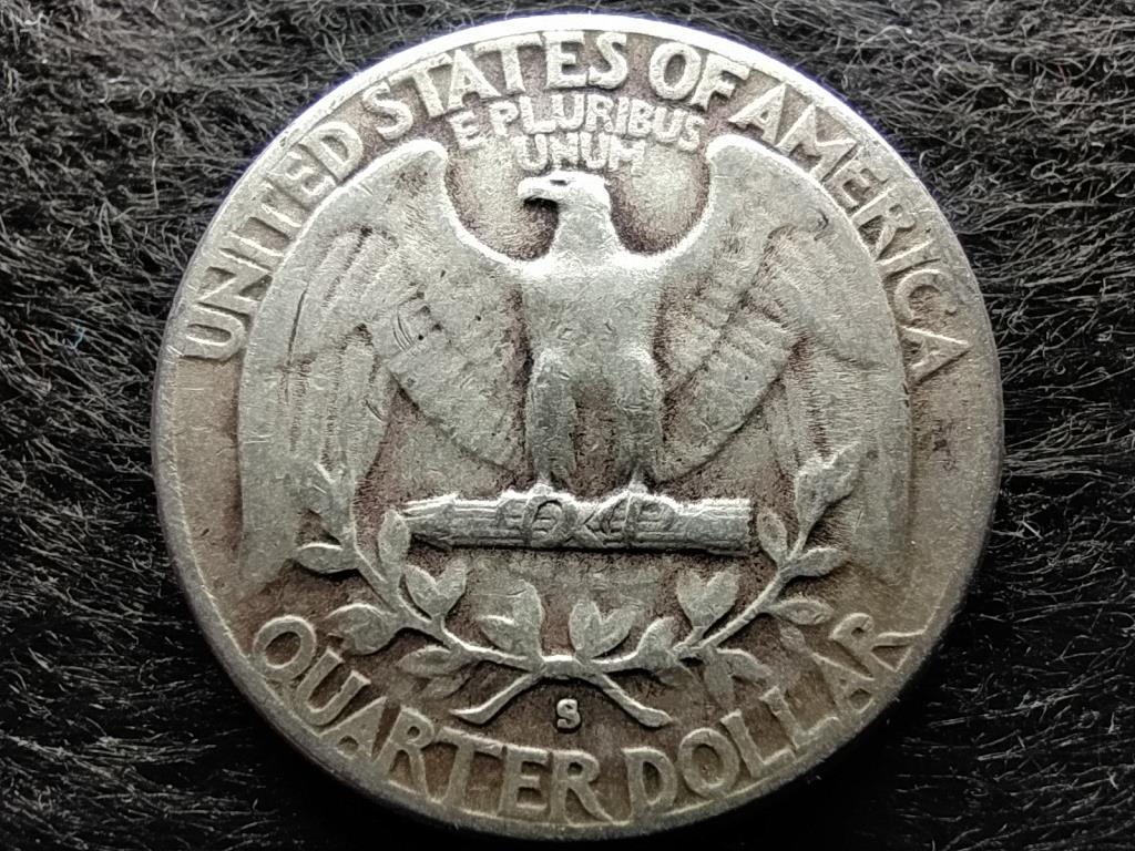 USA Washington silver quarter dollar .900 ezüst 0.25 Dollár 1952 S