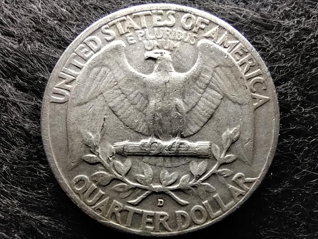 USA Washington silver quarter dollar .900 ezüst 0.25 Dollár 1962 D