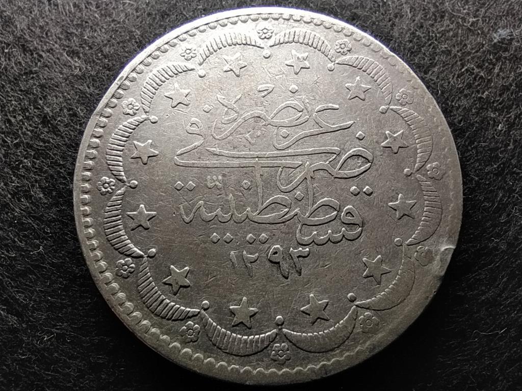 Oszmán Birodalom II. Abdul-Hamid (1876-1909) .830 ezüst 20 kurus 1876