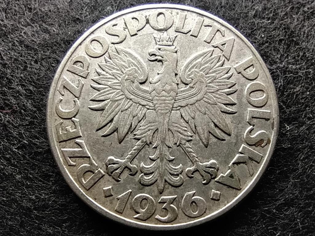 Lengyelország 15 éves a Gdynia kikötő .750 ezüst 2 Zloty 1936