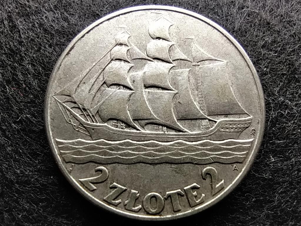 Lengyelország 15 éves a Gdynia kikötő .750 ezüst 2 Zloty 1936