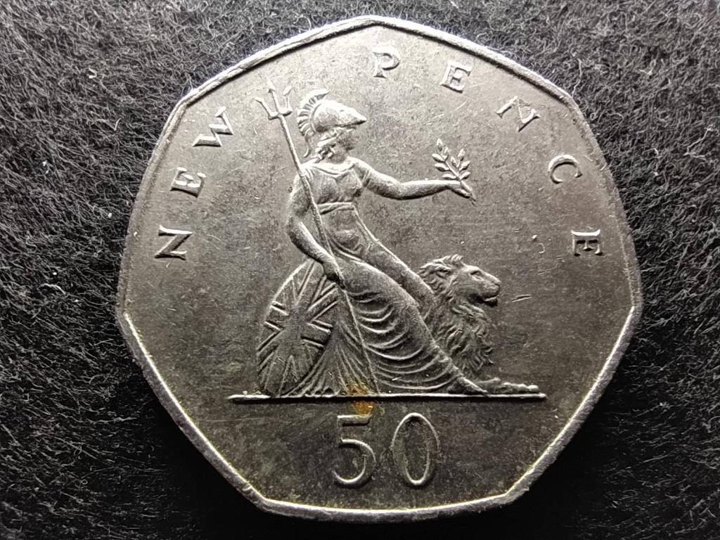 Anglia II. Erzsébet (1952-) 50 Új Penny 1977