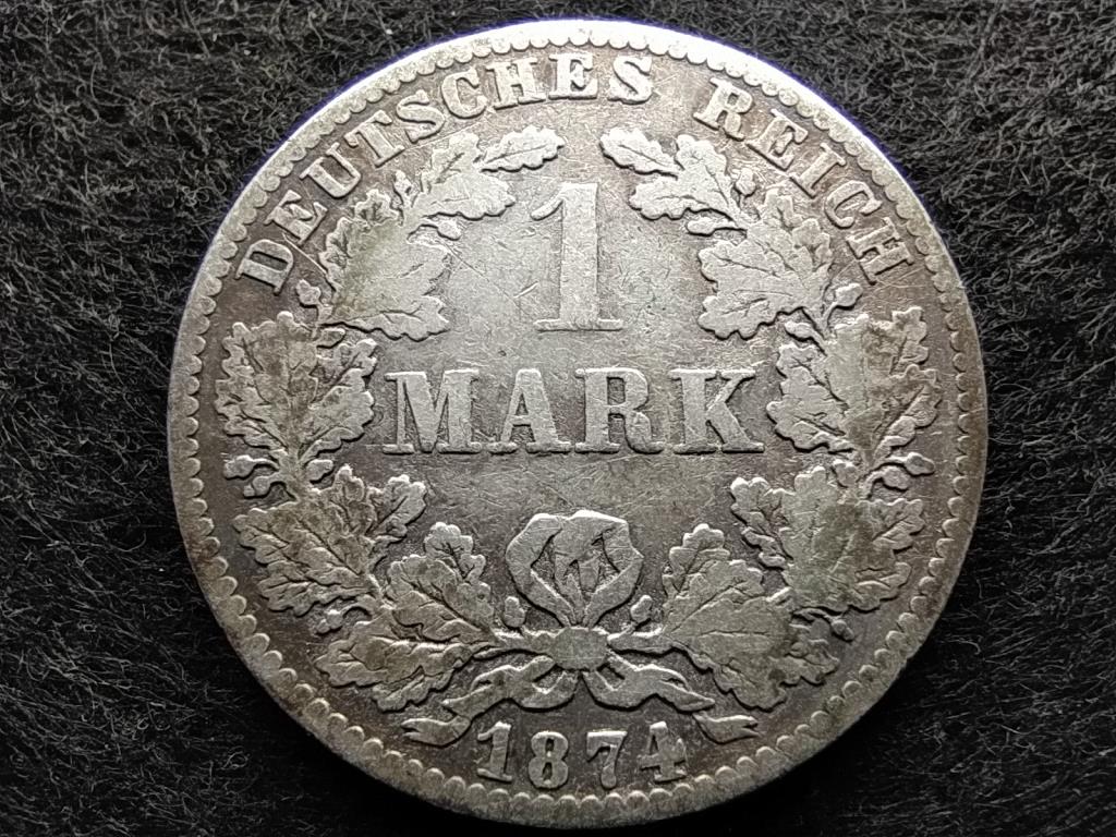 Németország Második Birodalom I. Vilmos (1871-1888) .900 ezüst 1 Márka 1874 B