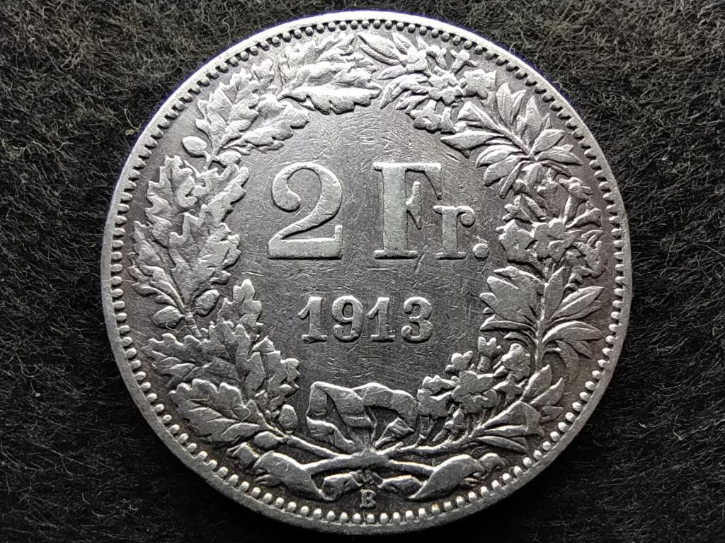 Svájc .835 ezüst 2 Frank 1913 B