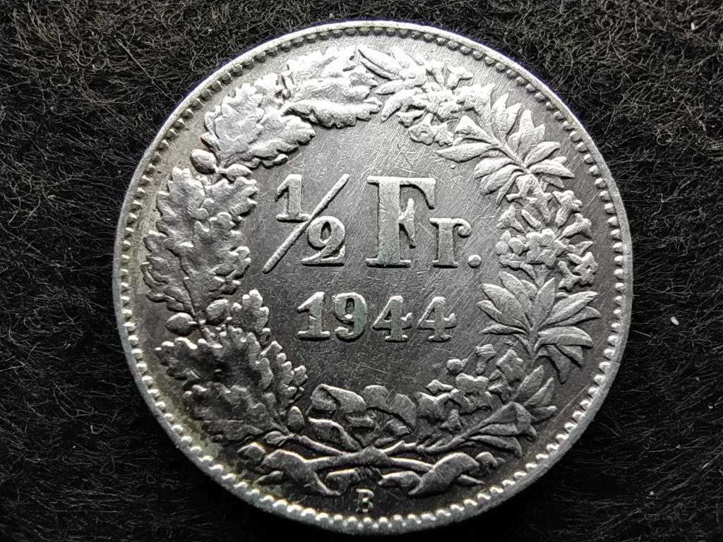 Svájc .835 ezüst 1/2 Frank 1944 B