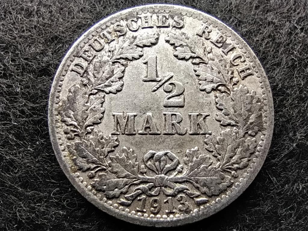 Németország Második Birodalom II. Vilmos (1888-1918) .900 ezüst 1/2 Márka 1913 A
