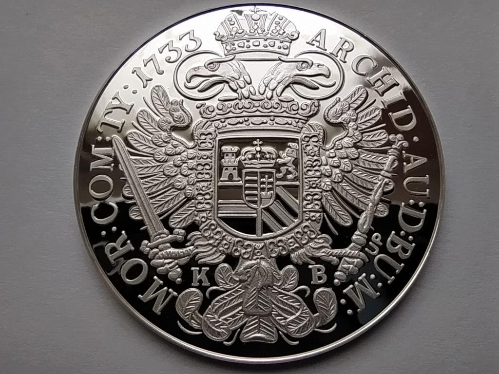 Magyar tallérok utánveretben III. Károly 1733 .999 ezüst PP