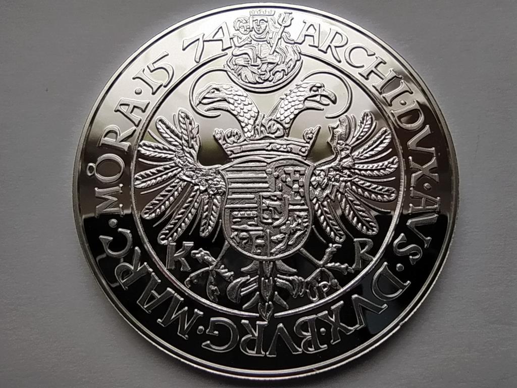 Magyar tallérok utánveretben I. Miksa tallérja 1574 .999 ezüst PP