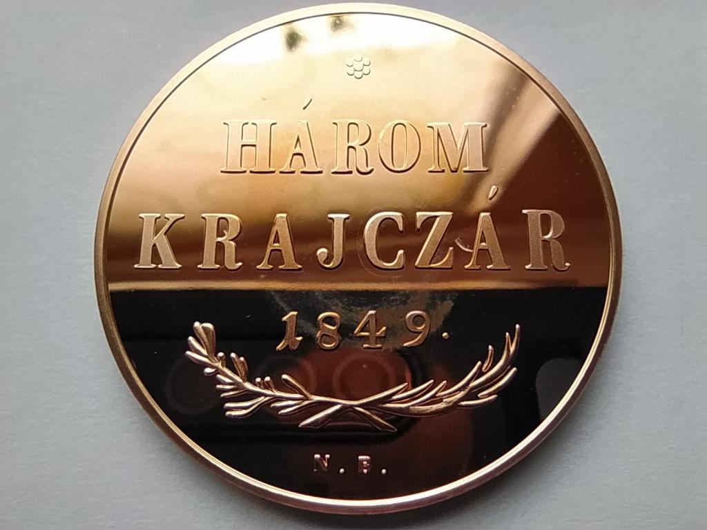 Magyarország 3 krajcár 1849 PROOF utánveret
