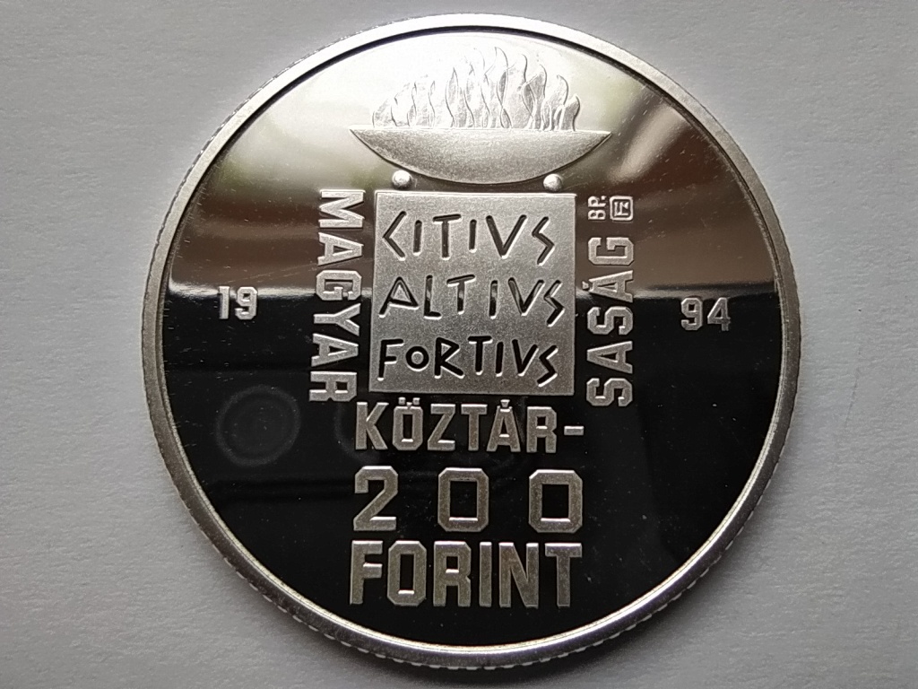 Magyarország 1996. évi nyári olimpia, Atlanta Ezüst 200 Forint Próbaveret 1994 BP PP