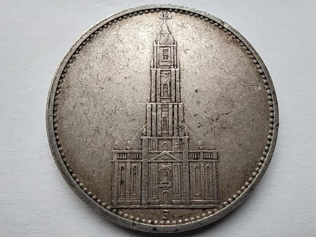 Németország Potsdam Templomos .900 ezüst 5 birodalmi márka 1934 J