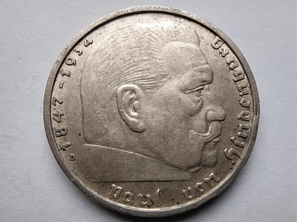Németország Horogkeresztes .625 ezüst 2 birodalmi márka 1939 B