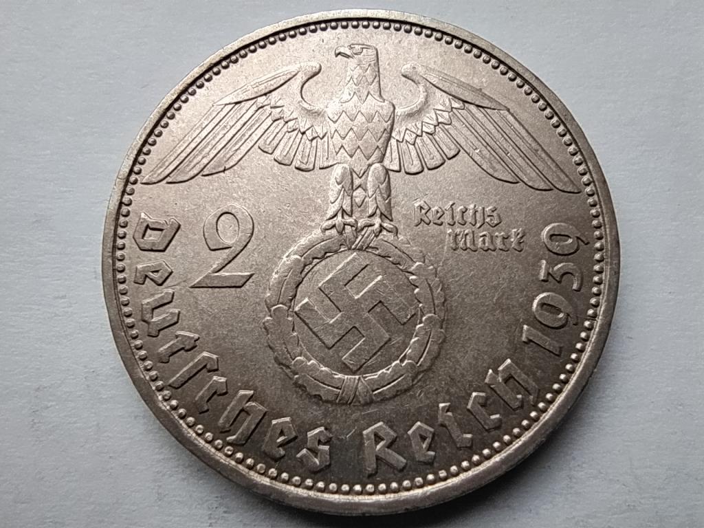Németország Horogkeresztes .625 ezüst 2 birodalmi márka 1939 D