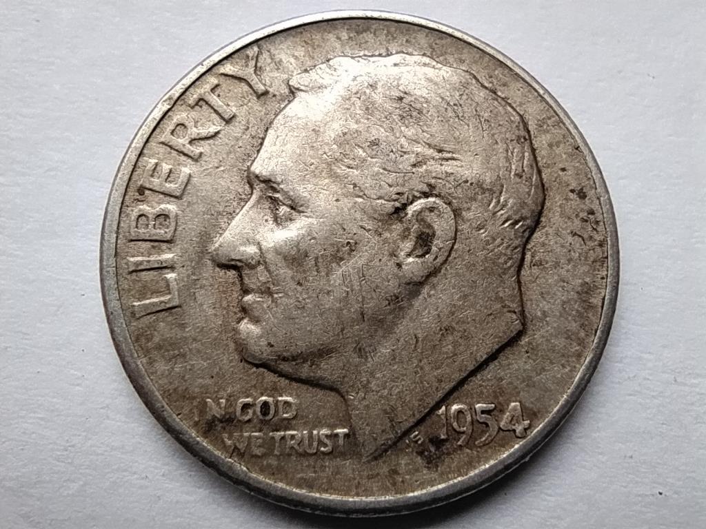USA Roosevelt .900 ezüst 1 dime 1954