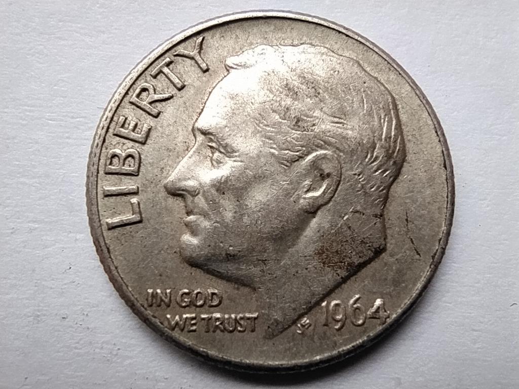 USA Roosevelt .900 ezüst 1 dime 1964
