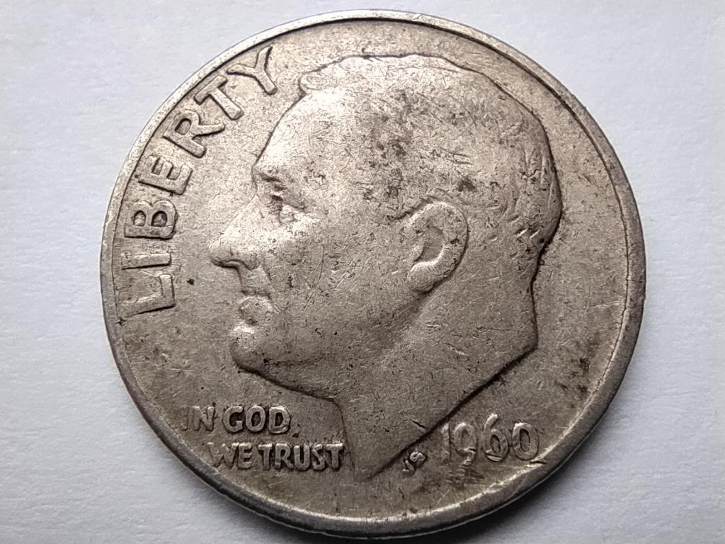 USA Roosevelt .900 ezüst 1 dime 1960