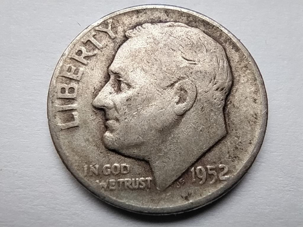 USA Roosevelt .900 ezüst 1 dime 1952